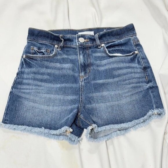 ANN TAYLOR LOFT Women's High-Rise Cotton Stretch Denim Shorts Raw Hem Size 25/0 - Picture 7 of 9